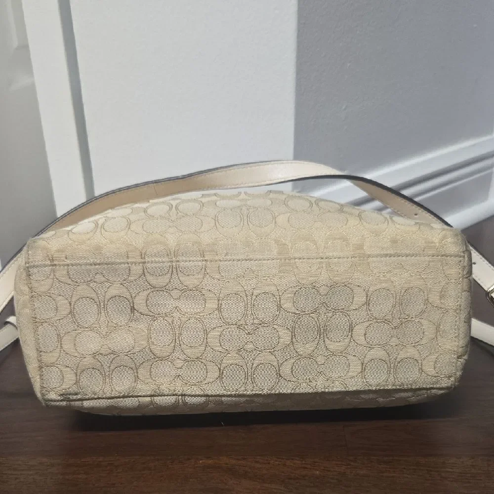 Coach Beige Signature Shoulder Bag